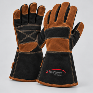 Nouveaux gants de soudage en cuir tactiques, longueur de poignet personnalisée, qualité durable, pour travaux extérieurs en hiver, gants de soudage - Product Image 3