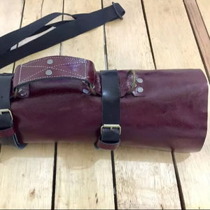 Sac de rangement pour couteaux en cuir, sac à couteaux de chef, sacs enrouleurs portables de haute qualité avec sangles de transport LKR-0370 - Product Image 1