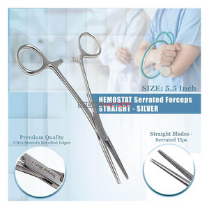 Tijeras de sutura manuales de 5.5/4.5 pulgadas y juego de instrumentos quirúrgicos hemostáticos de acero inoxidable marca SIGAL MEDCO con certificación CE - Product Image 2