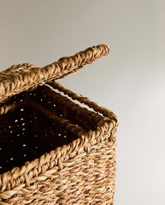 Cesta cuadrada de junco marino con tapa abatible, cesta de almacenamiento hecha a mano, venta al por mayor, ecológica, hecha en Vietnam - Product Image 6