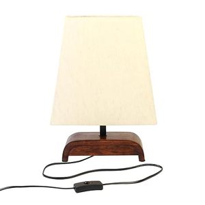 Wooden Base <b>Bedside</b> Table Lamp Fabric Lampshade Dimmable LED <b>Reading</b> <b>Light</b> for Babies and Kids Room Bedroom - Product Image 4