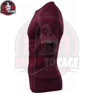 Camiseta Deportiva Ajustada de Color Rojo Sólido, Hecha en Pakistán, de la Mejor Calidad, Ecológica, de Secado Rápido, 180g, Manga Corta, Spandex - Product Image 4