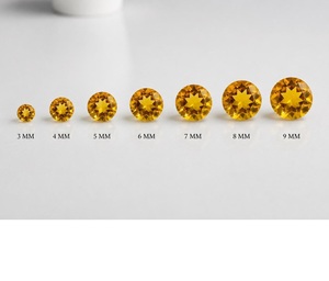 พลอยซิทรินทรงกลมเจียระไนขนาด 4 มม. สีเหลืองสำหรับทำเครื่องประดับและขายส่ง - Product Image 4