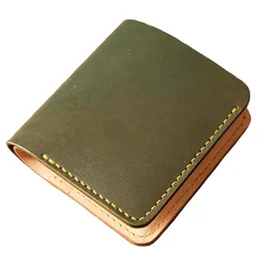 Bifold Short Genuine Cowhide Leather Cash Mini Slim Credit Card Holder Leather Wallet For Men Fashion Business Travelling Purse