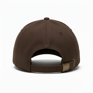 Casquette de baseball unisexe personnalisée marron à 5 panneaux, style K-Frame, bicolore, visière incurvée, structurée, avec logo brodé en 3D, en tissu éponge vierge - Product Image 4
