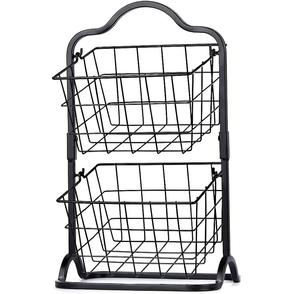 Corbeille à fruits en métal moderne pour cuisine, 3 niveaux, design antique, fabriquée à la main avec des matériaux robustes de qualité supérieure pour un usage quotidien - Product Image 2