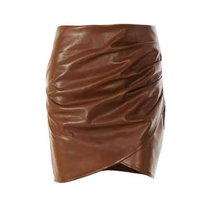 Falda de cuero de cordero extra suave para mujer, nueva, elegante, en todos los colores y tallas, a la venta. - Product Image 1