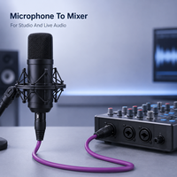 Câble d'extension de microphone XLR mâle-femelle violet de 1m, 3m, 5m, longueur personnalisée, pour table de mixage et enceinte de scène