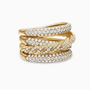 Anillo de Eternidad de Oro Amarillo con Diamantes, Corte Brillante Redondo, Joyería de Lujo Unisex para Boda - Product Image 1
