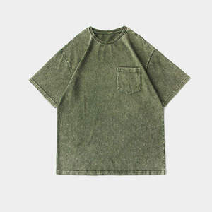Men Acid Wash <b>T</b> <b>Shirt</b> Polyester/Cotton Quick Dry Eco-Friendly Short Sleeves <b>Ringer</b> High Quality - Product Image 2