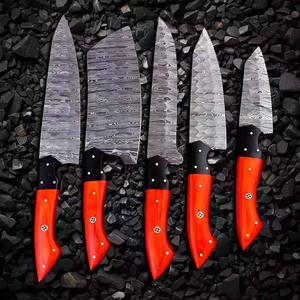 Damascus Steel 67-Layer <b>Knife</b> Set 5-Piece Handmade Wood Handle Razor <b>Sharp</b> Sustainable/Durable Chef <b>Knives</b> Ambidextrous Straight - Product Image 1