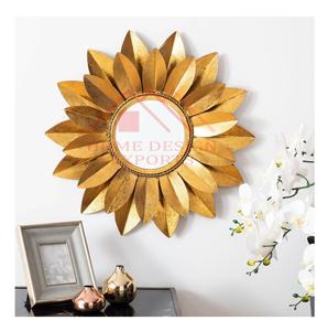 Miroir mural doré en forme de tournesol en métal de qualité supérieure pour couloirs de salon meilleur vendeur miroir mural pour décoration murale - Product Image 1
