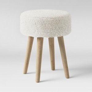 Luxury Handcrafted Round Minimalist Movable Wooden Stool for Living Room - Product Image 4