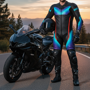 Vestes et combinaisons de moto en cuir véritable pour adultes, respirantes, coupe-vent et à séchage rapide, en vente en gros. - Product Image 5