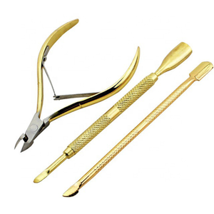 Ensemble d'outils professionnels en acier inoxydable pour repousser les cuticules, nettoyer les ongles, pour manucure, pédicure, élimination des peaux mortes et soin des ongles - Product Image 1