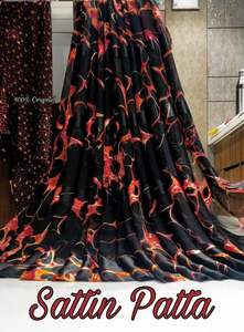 Sari en soie pure et satin de mousseline pour femme, longueur 6,30 mètres, séchage rapide, style Bollywood pour fêtes et occasions décontractées - Product Image 5