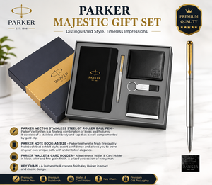 Set de Cuaderno y Bolígrafo Parker Adonix de Acero Inoxidable Premium, Impresión Digital, Cartera Negra Mate, Regalo Ejecutivo Corporativo, Regalo de Halloween - Product Image 4