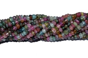 Cuentas Rondelle facetadas de turmalina Disco, piedras preciosas naturales para hacer joyas, cuentas facetadas de turmalina múltiple - Product Image 5