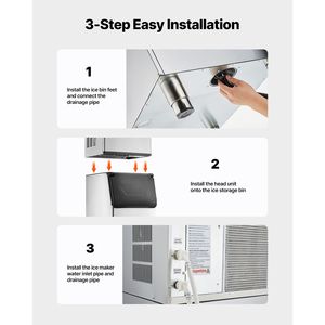 "Commercial <b>Ice</b> <b>Maker</b> <b>Ice</b> Storage Bin 300 LBS Capacity with Adjustable Rubber Feet & Anti-Slip Design" - Product Image 6