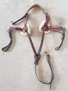 Bridon de dressage anatomique pour cheval en cuir imprimé de qualité supérieure, teint en tambour, avec nezier rembourré doux et séchage rapide / Cheval - Product Image 5