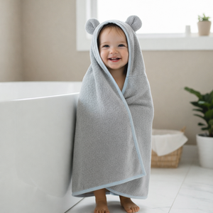 Ensemble de serviettes à capuche pour bébé, douces, absorbantes, 100% coton éponge, unisexe, logo personnalisé, séchage rapide, portables, écologiques, certifiées OEKO-TEX - Product Image 2