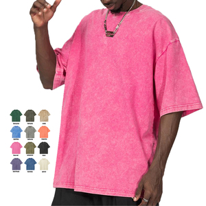 Front Logo <b>Acid</b> wash <b>Drop</b> Shoulder Oversize 100% Cotton Mock Rib Neck Street wear Hot Selling New Design Best Product Unique - Product Image 5