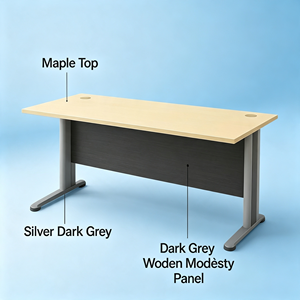 Modern Extendable Rectangular Executive Office Table <b>Wall</b>-Mounted File Drawer Storage-Durable Melamine Laminate Wood Upper - Product Image 3