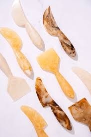 Handmade Resin <b>Cheese</b> <b>Knife</b> <b>Set</b> with Marble Texture Design Dishwasher Safe & Eco-Friendly for Home & Restaurant Use - Product Image 2
