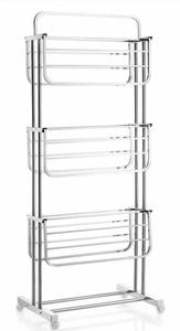 Compact Stainless Steel Laundry Drying Rack Foldable Clothes <b>Stand</b> <b>Towel</b> Hanger Adjustable Mobile Indoor Outdoor Household Space - Product Image 5