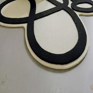 Modern Abstract Loop Area Rug Black White Irregular Shape Hand Tufted Carpet Artistic <b>Floor</b> Decor for Living Room Bedroom Home - Product Image 4
