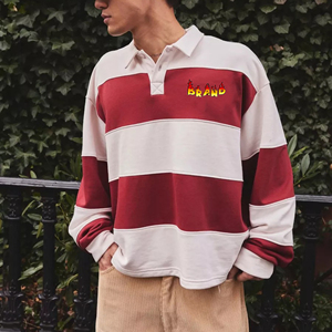 Polos de manga larga más vendidos para hombre, 100% algodón, logotipo impreso personalizado, corte holgado, estilo hip hop, polos personalizados para hombre - Product Image 6