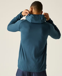 Men's <b>Hooded</b> <b>Fleece</b> Jacket Solid Color Zipper Front Long Sleeve Slim Fit Sporty Autumn Wear Breathable Knitted Fabric 280 g - Product Image 2