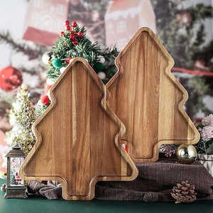 Bandeja de Acacia en forma de árbol de vacaciones para platos de comida en cafés, restaurantes u hogares, perfecta para mesa de centro de cocina o exhibición de decoración - Product Image 5