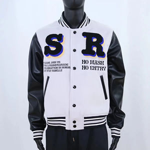 Chaqueta Varsity de Invierno con Bordado Chenille, Estilo Urbano Deportivo, a la Moda, con Parches, Chaqueta Varsity de Lana para Hombre - Product Image 1