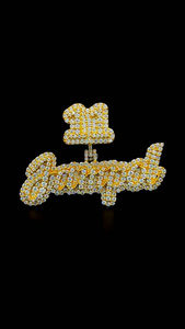 Hip Hop estilo Vvs Moissanite encanto colgante Iced 925 NOMBRE DE PLATA personalizado chapado en oro letra personalizada 11 número fiesta - Product Image 2