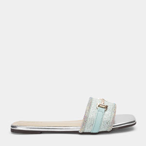 Pantoufle élégante pour femme avec boucle dorée |   Fermeture à enfiler |   Confortable et antidérapant |   Doublure en cuir véritable |   Toutes les saisons - Product Image 2