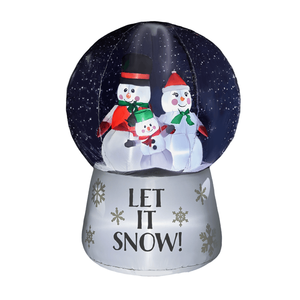 Décoration de Noël gonflable lumineuse de 6 pieds, famille de bonhommes de neige amusante, globe de neige, décorations de jardin extérieures pour les fêtes - Product Image 1