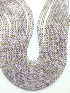 สร้อยคอพลอยลูกปัดอะเมทรินทรงกลมเรียบธรรมชาติ, ลูกปัดอะเมทรินทรงกลมเรียบสำหรับทำเครื่องประดับอัญมณีชั้นดี - Product Image 3