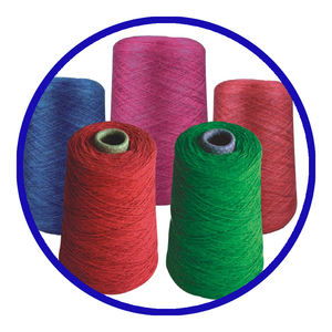 Fil de coton 100% écologique et durable, recyclé, filé à anneaux, texturé, technique de filage à cœurs, pour tricot à la main, teint, textile résistant - Product Image 2