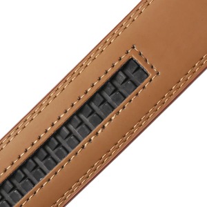 Ceinture en cuir de vachette pour homme, boucle automatique en alliage, design solide et tendance, haute qualité, marron, largeur 3,5 cm, longueur 130 cm - Product Image 3