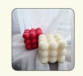 Red And White Bubble Shape Art Pillar <b>Candles</b> In Paraffin <b>Wax</b> Dripless Home Decoration Indoor - Product Image 3