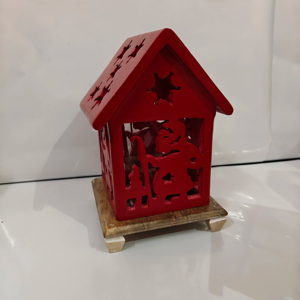 Wooden House lamp Wooden hut lamp Home decor item - Product Image 5