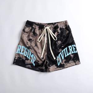 Custom Casual Corduroy Polyester Men's Shorts Front Solid Pattern Pockets Breathable Eco-Friendly Quick Dry <b>Elastic</b> Waist <b>Lace</b> - Product Image 4