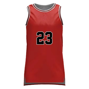 Maillot de basket rouge unisexe sans manches, numéro 23, imprimé par sublimation, en maille respirante, polyester, débardeur, taille élastique, pour adulte, sport - Product Image 4