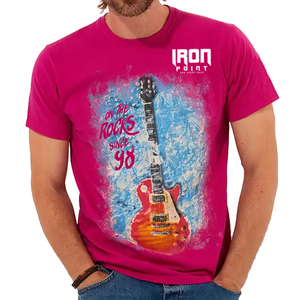 T-shirt graphique rose pour homme, manches courtes, imprimé numérique, décontracté, été, haute qualité, personnalisable - Product Image 1