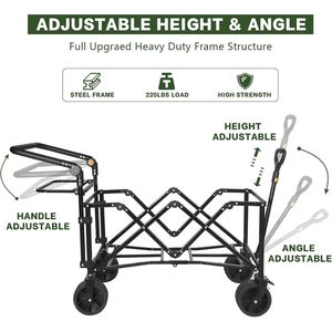 "<b>Collapsible</b> All-Terrain <b>Wagon</b> Cart with Removable Canopy and Foldable Wheels" - Product Image 4
