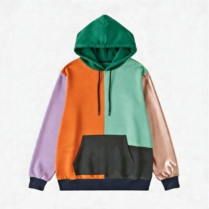 เสื้อฮู้ดสีบล็อกกิ้งแบบสวม Unisex ทรงโอเวอร์ไซส์ ทรงปกติ มีกระเป๋า ดีไซน์ผ้าถักเฟรนช์เทอร์รี่ โพลีเอสเตอร์ 100% - Product Image 3