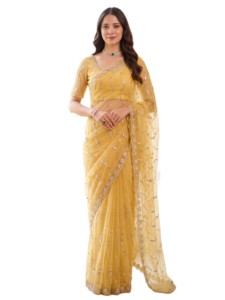 Ropa de India y Pakistán hecha a mano, con lentejuelas, perlas y bordados de alta calidad, precio al por mayor, sari para fiestas. - Product Image 1