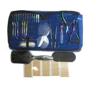 Professional Stainless Steel Hair Extension Kit <b>Pliers</b> Loop Needles Scissors Sectioning Clips <b>Set</b> Light Weight In Maltie Color - Product Image 5