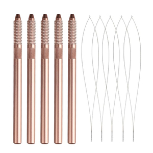 Professional Hair Extension Loop <b>Needle</b> Wire Threader Pulling Hook Tool For Micro Ring <b>Beads</b> Extensions Salon DIY Accessory - Product Image 1